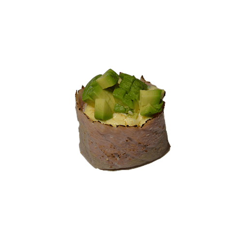 Geflambeerde tonijn avocado gunkan